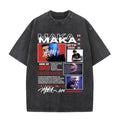 Washed Vintage Rapper Maka T-shirts Men Women Fashion Hip Ho