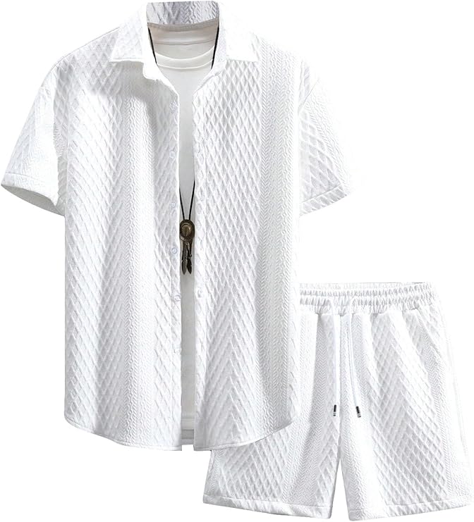 Men’s Waffle Knit 2-Piece Summer Set