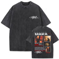 Washed Vintage Rapper Maka T-shirts Men Women Fashion Hip Ho