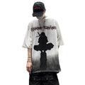Summer retro trend in Japanese anime print loose high street short sleeved T-shirts for men and women