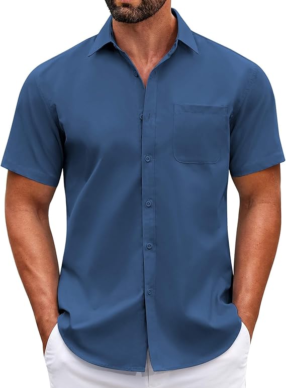 COOFANDY Men’s Short-Sleeve Button-Down Summer Shirt